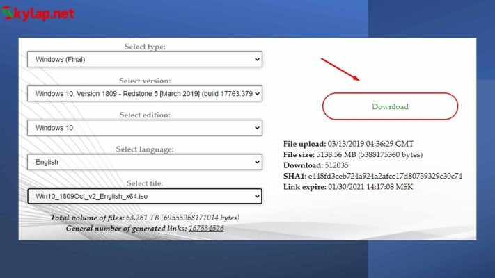 Download Window 10 64bit ISO
